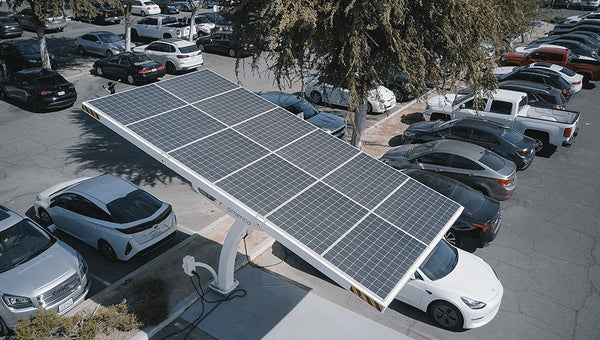 electric car using energy from solar panels