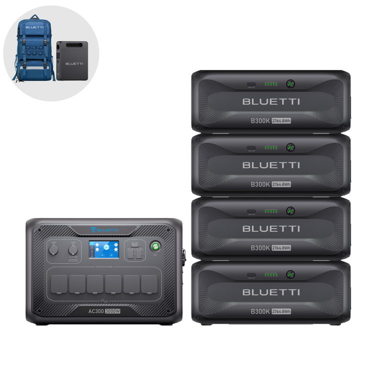 BLUETTI AC300+B300K Home Battery Backup | 3.000W 2.764,8Wh