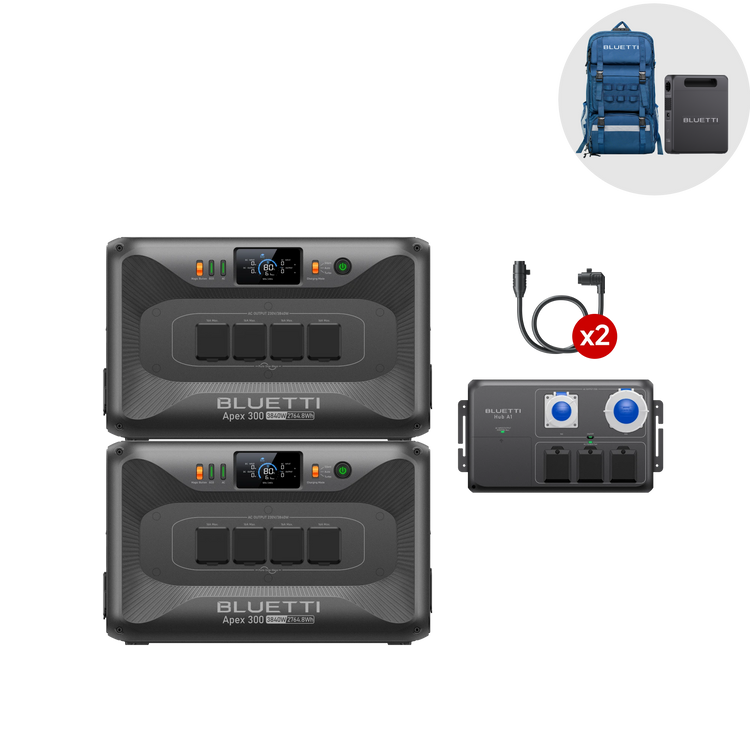 BLUETTI 2*Apex 300+Hub A1