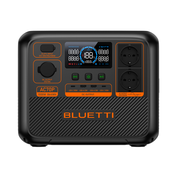 BLUETTI AC70P Tragbares Kraftwerk | 1000W 864Wh