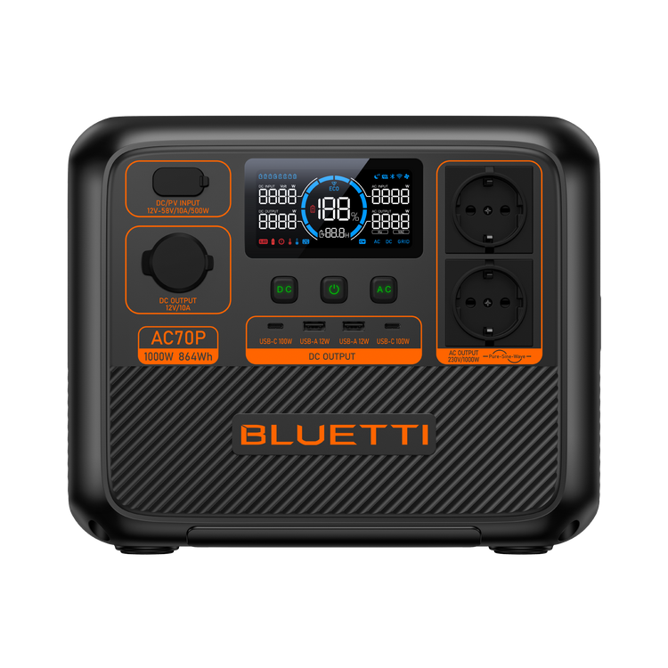 Central eléctrica portátil BLUETTI AC70P | 1000W 864Wh