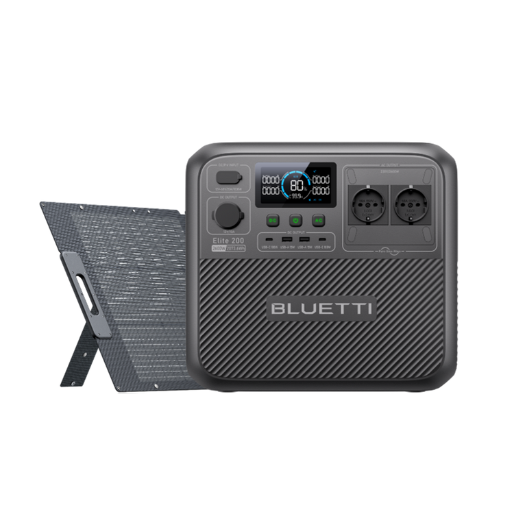Bluetti Elite 200 V2+200W Solar Generator Kit