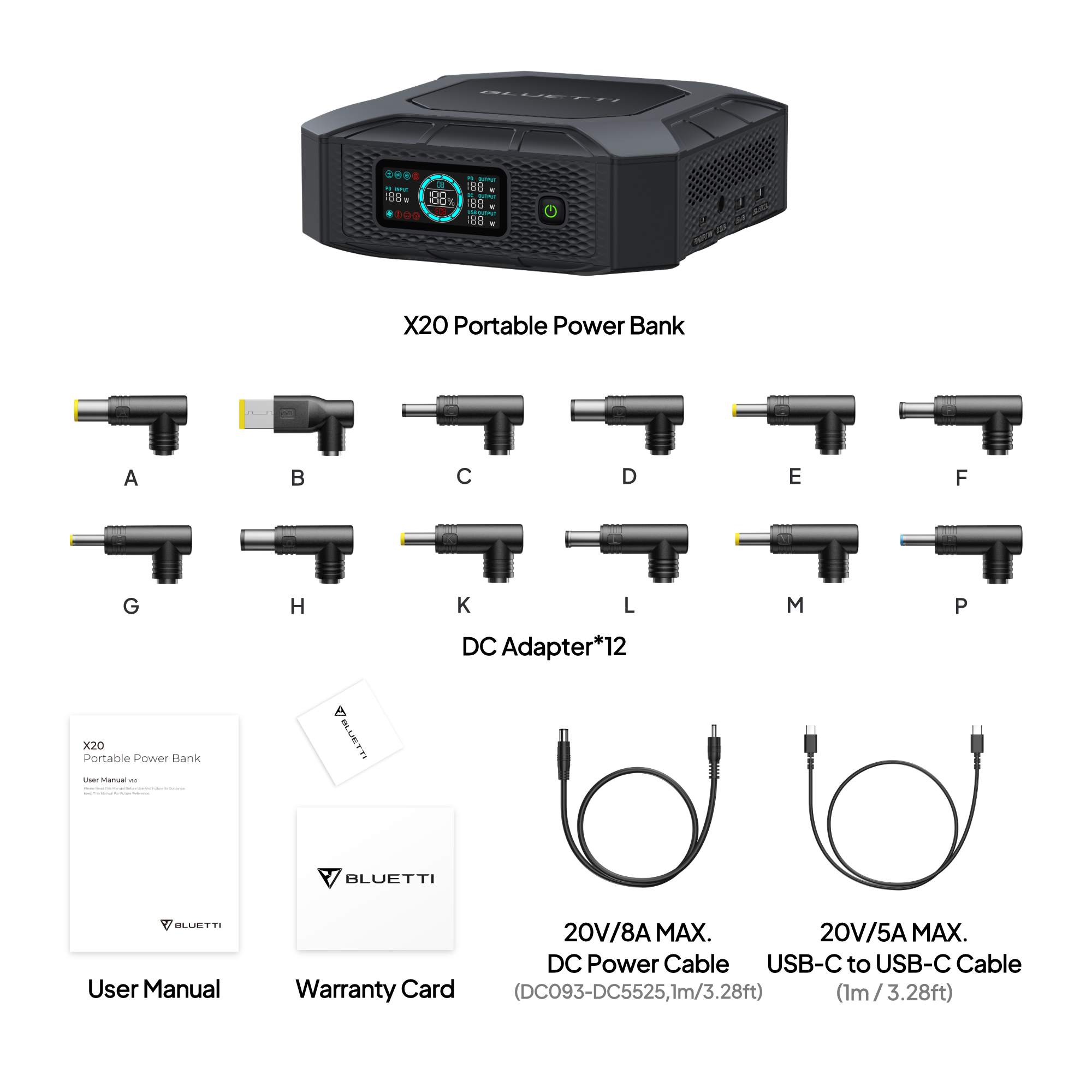 BLUETTI X20 Power Bank pentru laptop | 288W 153,6Wh