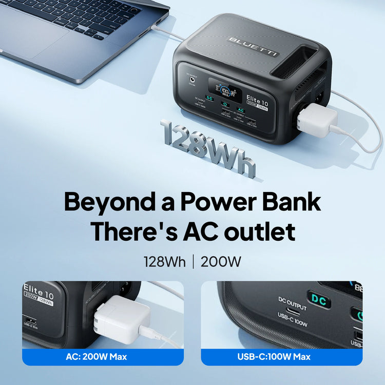 BLUETTI Elite 10 Mini Power Station | 200W 128Wh
