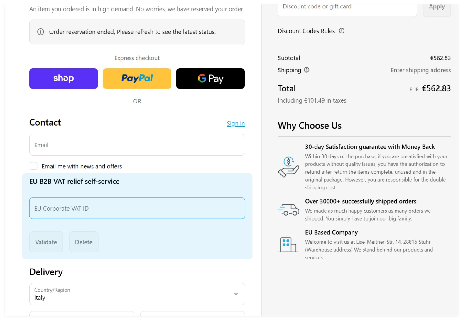 Step 2: Verify VAT Number