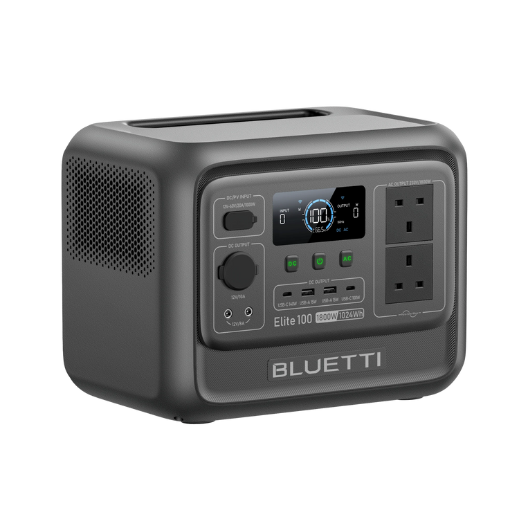 BLUETTI Elite 100 V2 Portable Power Station | 1,800W 1,024Wh | UK Plug