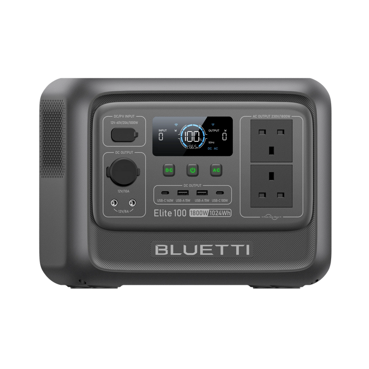 BLUETTI Elite 100 V2 Portable Power Station | 1,800W 1,024Wh | UK Plug