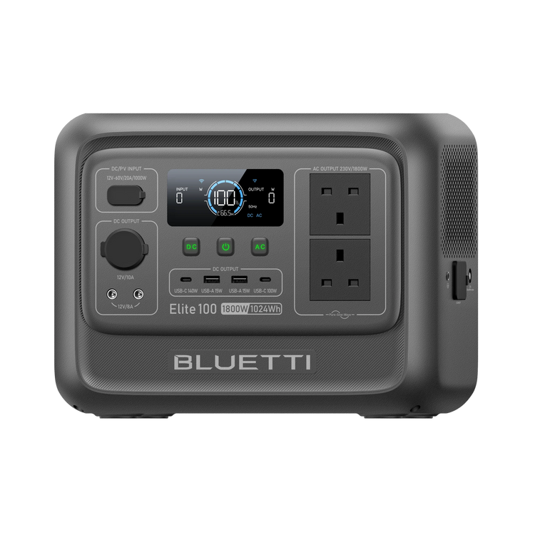 BLUETTI Elite 100 V2 Portable Power Station | 1,800W 1,024Wh | UK Plug