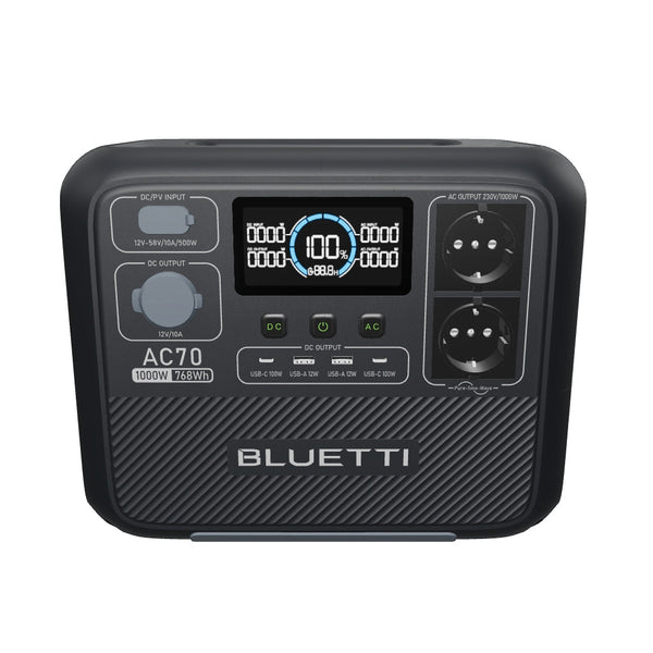 BLUETTI AC70 bärbar kraftstation | 1000W 768Wh