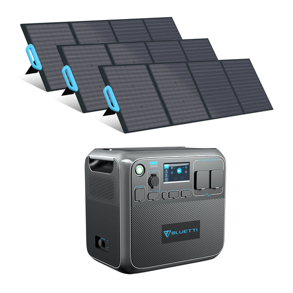 Gerador solar portátil BLUETTTI AC200P + painel solar 3*120W